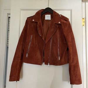 Mango leather suede jacket